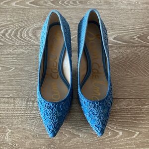 Sam Edelman Royal Blue Lace Hazel Pumps